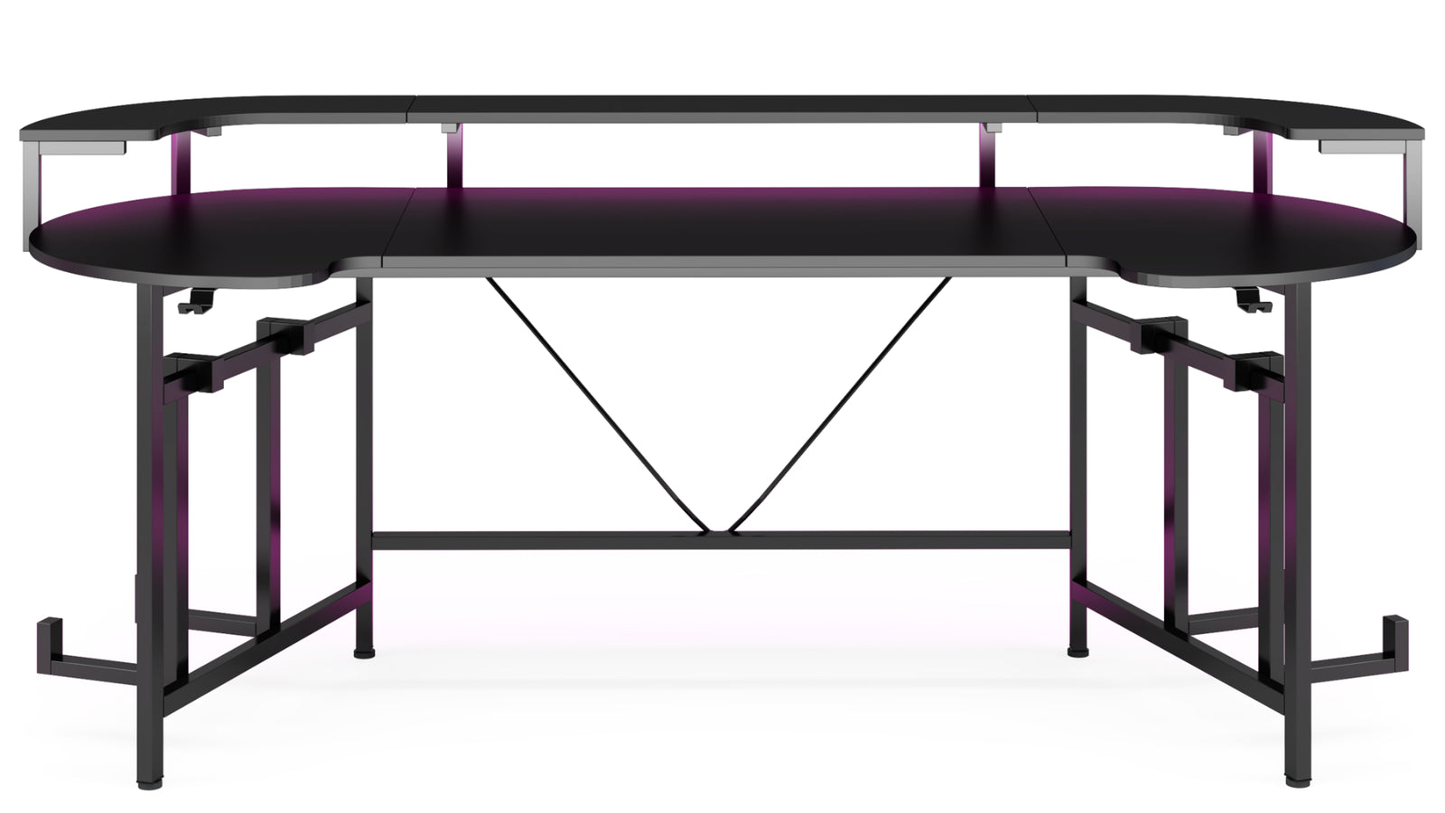 YUZHOU INTERNATIONAL INC Tribesigns 75" Gaming Desk Computer Desk with LED Strip & Monitor Shelf