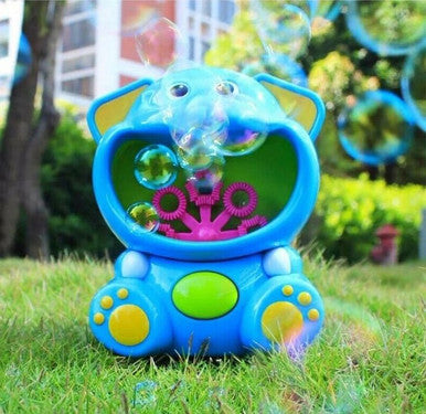 Automatic Hippo & Elephant Bubble Maker + 3 Bottles Bubble Solution (2-Pack)