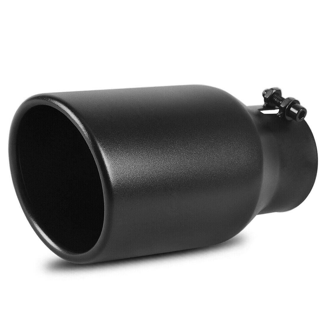 YITAMOTOR® 3 Inch Inlet Black Exhaust Tip Black Paint Finish Stainless Steel Material Bolt on Design