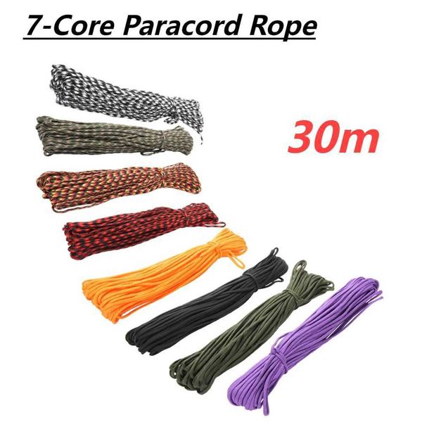 30m 7-Core Paracord Rope 4mm 550 Parachute Cord Durab Outdoor Survival Umbrella Tent Lanyard Strap Cam Clothesline RopeXJ241220