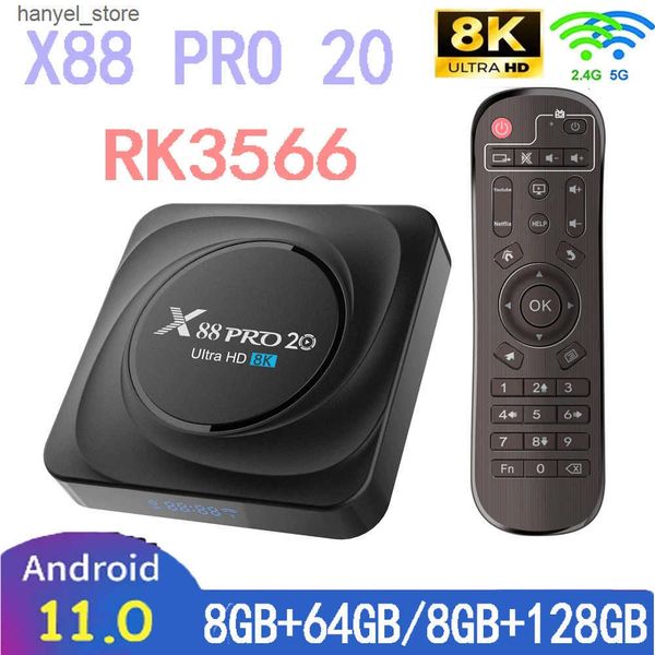 Set Top Box Smart TV Box X88 Pro 20 TV Box Android 11 Rockchip RK3566 8GB RAM 128GB ROM 8K 2.4G 5.8G WIFI Set Top Box L240910