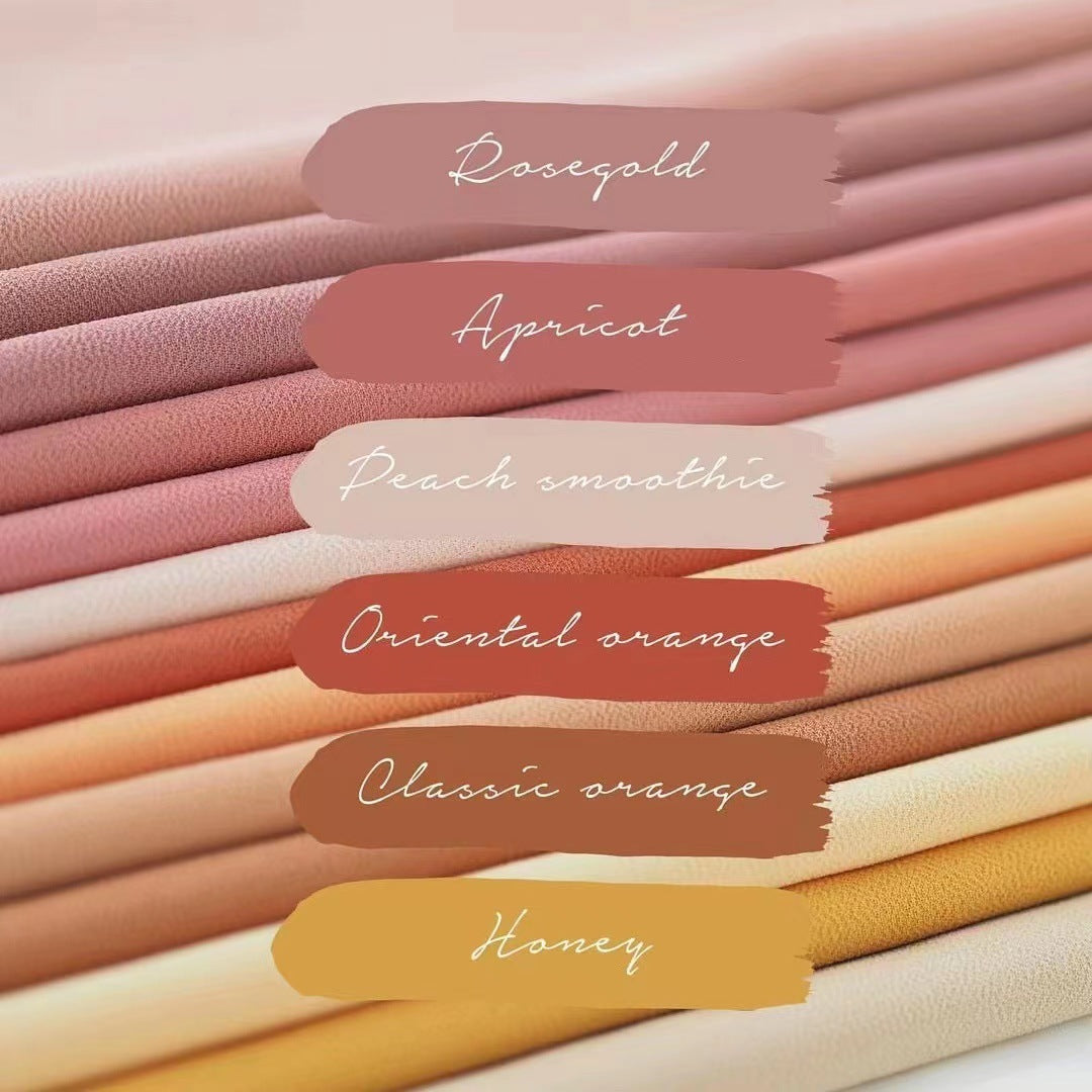 K919 Cross-border pearl chiffon scarf for women solid color bubble scarf all-match head scarf Malaysia silk scarf manufacturer wholesale