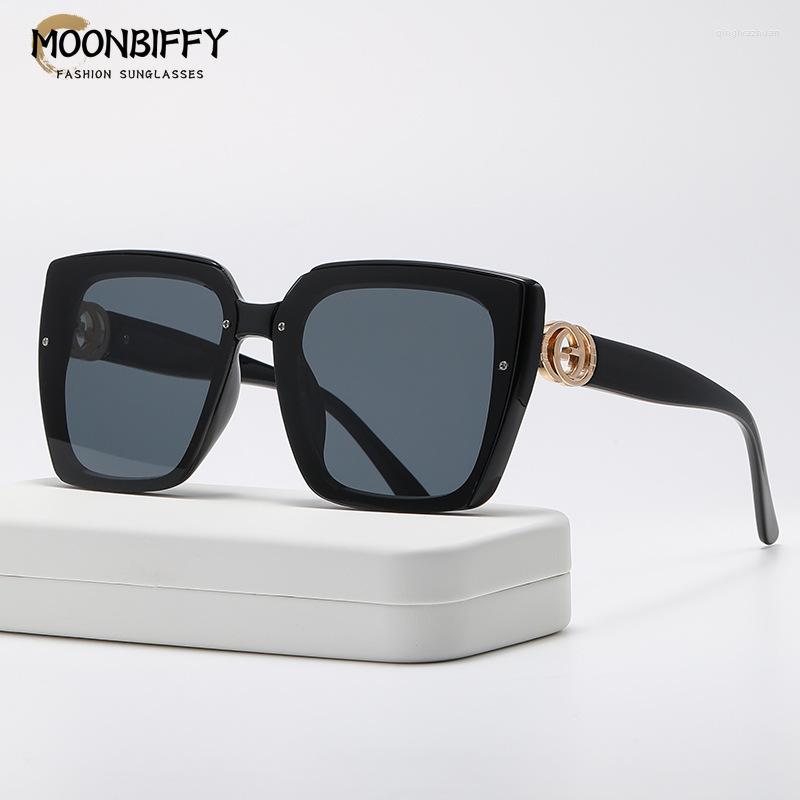 Sunglasses Fashion Square Cat Eye Women Brand Designer Vintage Sun Glasses Ladies Oversized Shades Mirror Female Famous Retro