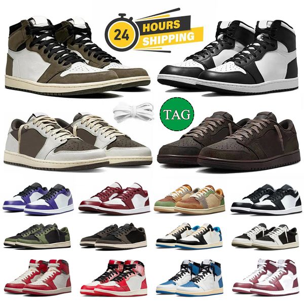 jumpman 1 Low designer shoes Mocha basketball shoes 1s Men Women Medium Olive Canary Black High Top Fierce Pink mens shoes Sports sneakers t