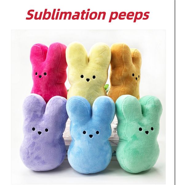 Peeps Sublimation Easter Party Supplies peeps plush Bunny Rabbit Dolls Simulation Stuffed Animal for kids Gift Soft Pillow