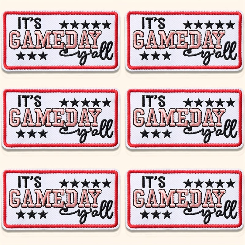 TEMU 6 Sets Of Embroidered Patches With The Letters " " Each, Suitable For Clothes, Bags, Hats, Diy Making, Etc