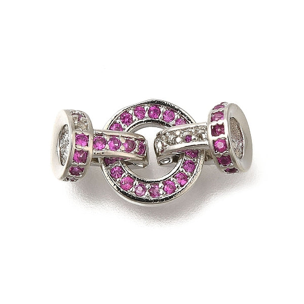 Anneau de placage en laiton avec micro pavé de zircones cubiques et fermoirs déployants