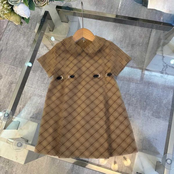 Popular girls polo dress Grid printing Doll collar Princess dresses summer kids designer clothes Various styles Girls skirts