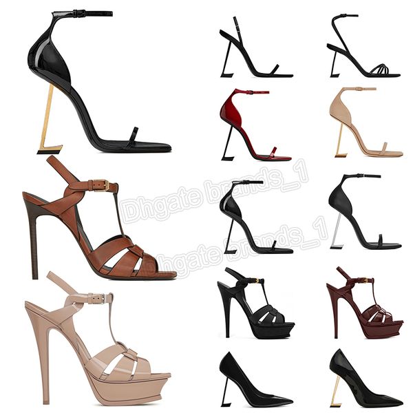 Luxury Women High Heel Sandals Dress Shoes stiletto heels Designer Heels Formal events Designer shoes Black Golden Gold Wedding Bottoms with