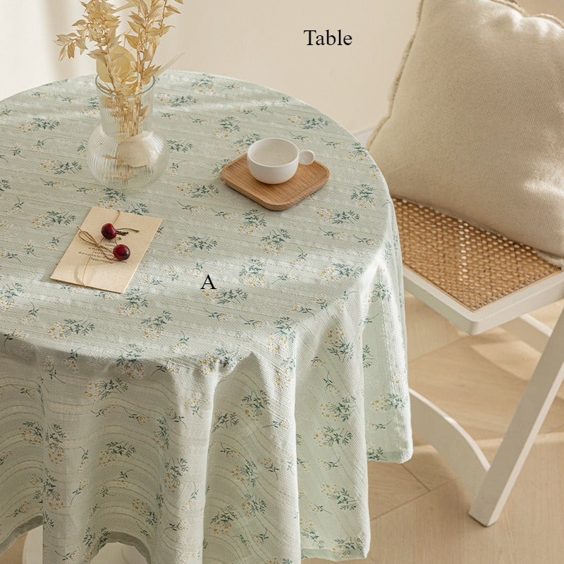 2025 Small Floral Pastoral Fabric Coffee Table Cloth Book Table Mat Bedroom Tablecloth RE1