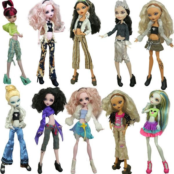 Dolls Dolls Mix Outfits for Monster High Doll Fashion Sunglasses Toys Skirt Party Dress Clothes Ever After Accessories JJ 231027 S2412261