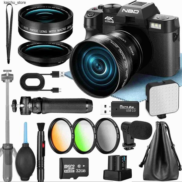 NBD 4K Digital Cameras for Photography 48MP Microphone 3-Color Filter Video Camera with Wide-Angle Macro Lens J241213