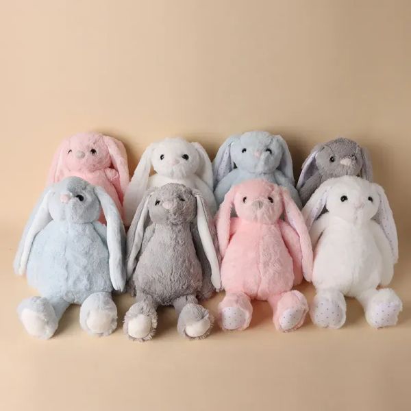 Cm Easter Sublimation Day Bunny Festive Long Ears Bunnies Doll With Dots Pink Grey Blue White Rabbit Dolls For Childrend Cute Soft Plush Toy