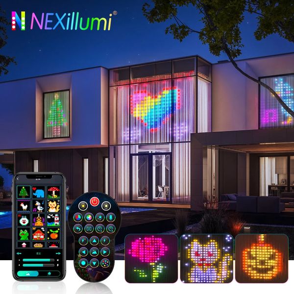 Christmas Decorations Smart Window Curtain String Lights Color Changing Fairy AppControlled LED RGB for Wedding 231019