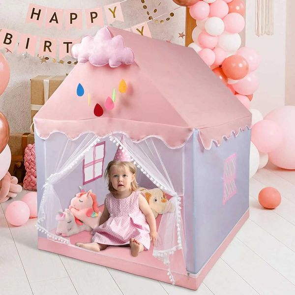 Childrens game tent childrens tent indoor and outdoor princess girl game small house childrens castle independent bed tools unlit ball W2412