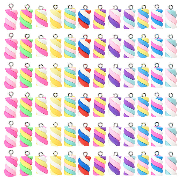 72Pcs 12 Colors Handmade Polymer Clay Charms
