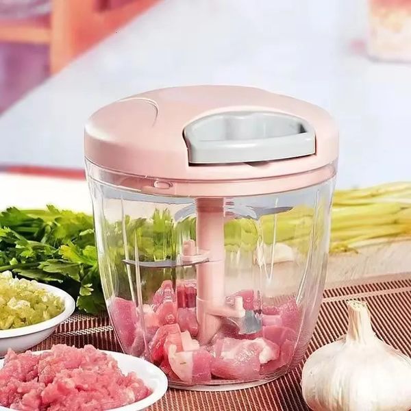 500900ML Garlic Chopper Manual Meat Mincer Hand Press Crusher for Kitchen Tool Food Vegetable Grinder Onion Chili Cutter Masher 241028