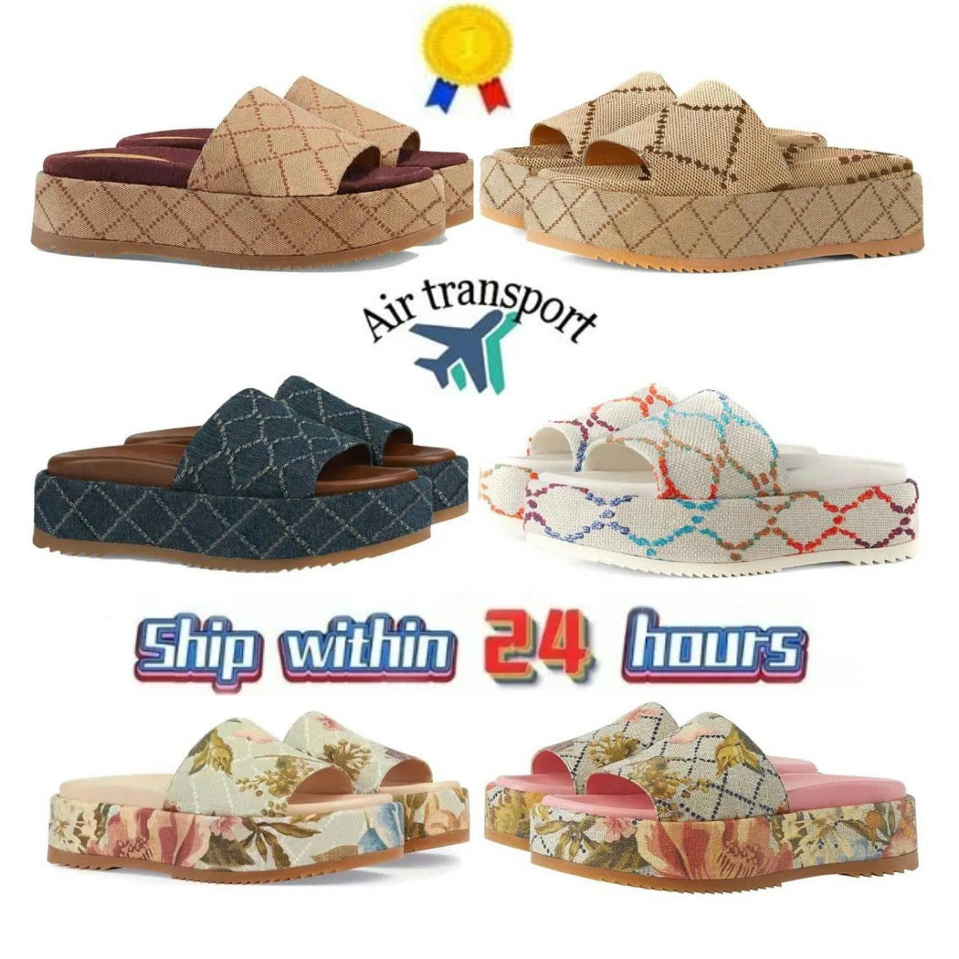 Designer Sandals, Women&#039;s Slippers, Fashion Luxury Floral Slippers, Leather Rubber Flats, Sandals, Summer Beach Shoes, Loafers, Slippers