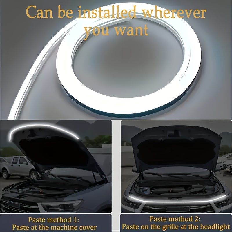 TEMU 59-inch Led Car Light Bar - White Light For Hood & Tail, For Cars & Suvs