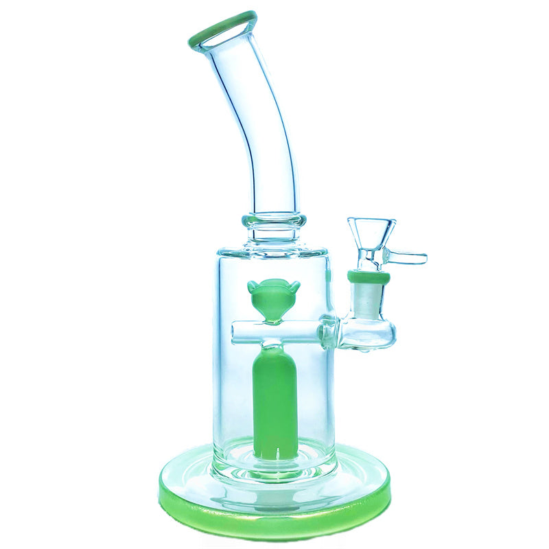 Clean clear 9&quot; sundries borosilicate glass pipe hookah bubbler with 1 perc life seed 14mm male connector, 60mm diameter