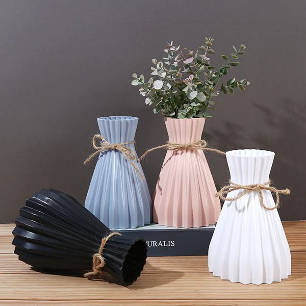 Creative Origami Vase European Pleated Plastic Waist Folding Flower Paper Style Dry Bottle Modern 250116