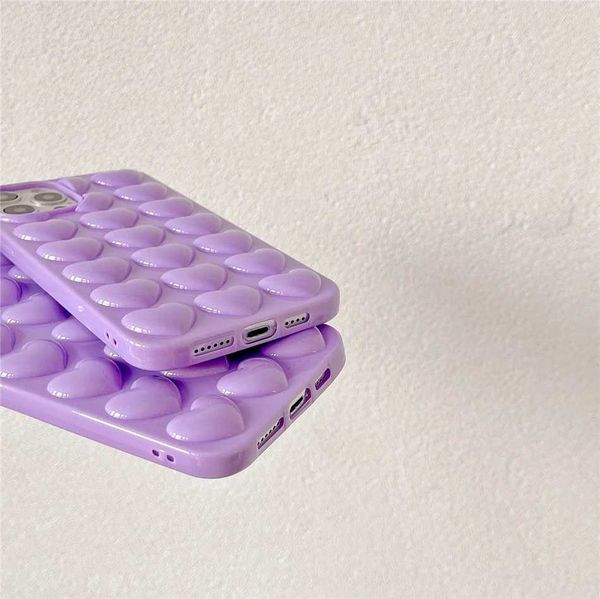 Cute 3D Love Heart Macaron Pink Candy Shockproof Cases for iPhone 16 15 14 13 12 11 Pro XS Max Plus 16Plus Soft Silicon Cover P240914