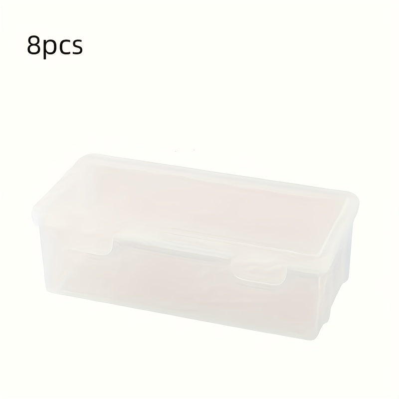 TEMU 4-pack-8-pack Clear Plastic Pencil Cases - Lightweight, Storage For Colored Pencils, Pens, Markers, Art Supplies - Versatile Organizer Boxes,