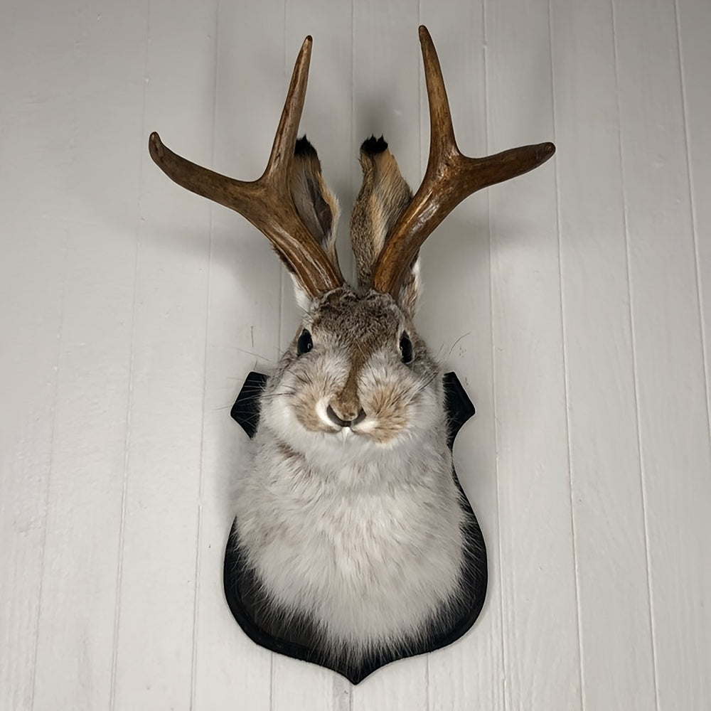 TEMU Decor Deer Head Animal Wall Mount, Taxidermy Mount Whimsical Deer Head Hanging Wall Art For Home Wall Decoration