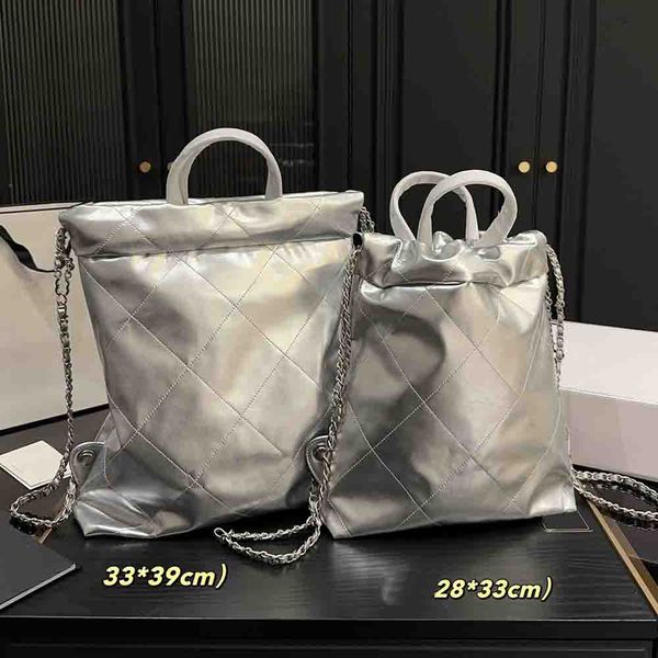 Women Two Sizes 22 Garbage Bag Designer Backpack Underarm Bag Outdoor Crossbody Shoulder Bag Silver Hardware Diamond Plaid Luxury Handbag Tr