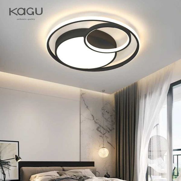KAGU Black Modern LED Ceiling Lights For Living Room Bedroom Dining Room Dimmable Lamp Indoor Round Ring Light Fixtures Z250120