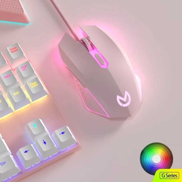High appearance cherry blossom pink wired mouse suitable for girls home offices study desks laptops silent games e-sports gifts M250102