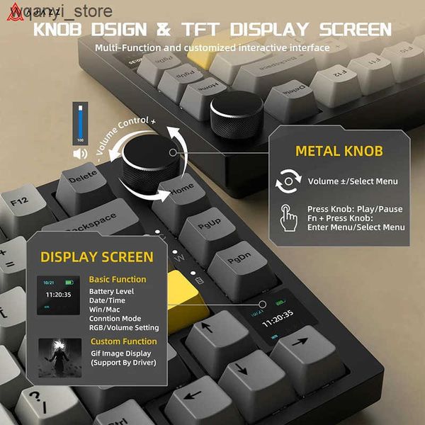 Keyboards AJAZZ AK820-AK820PRO TKL Mechanical Keyboard 75% 82 Key Pad Hot Swap Wireless Keyboard Suitable for Mac-Win L240910