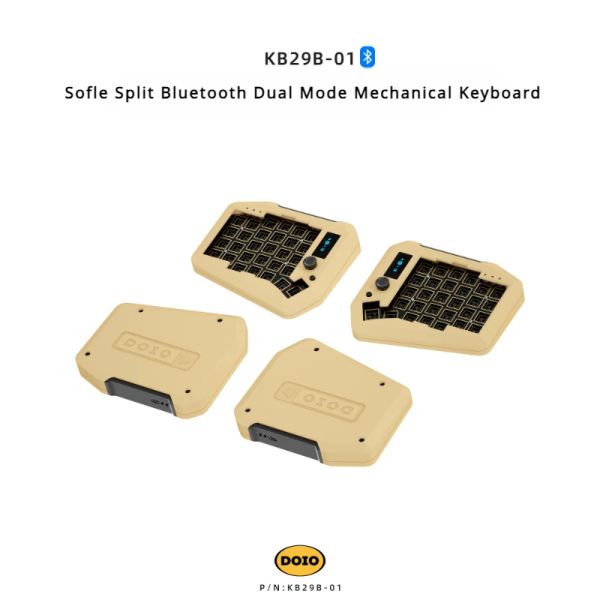 ECHOME Sofle Split Mechanical Keyboard Kit Bluetooth Type-C Hot Swap RGB Backlight Ergonomic Custom Aluminum Gaming Keyboard