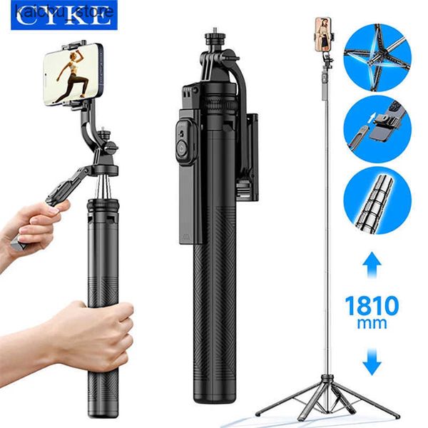 Cell Mounts Holders CYKE Stable 4-Foot Extra Long Rod 1810mm Detachable Phone Stand Bluetooth Remote Control with Balanced Rotating Handle C