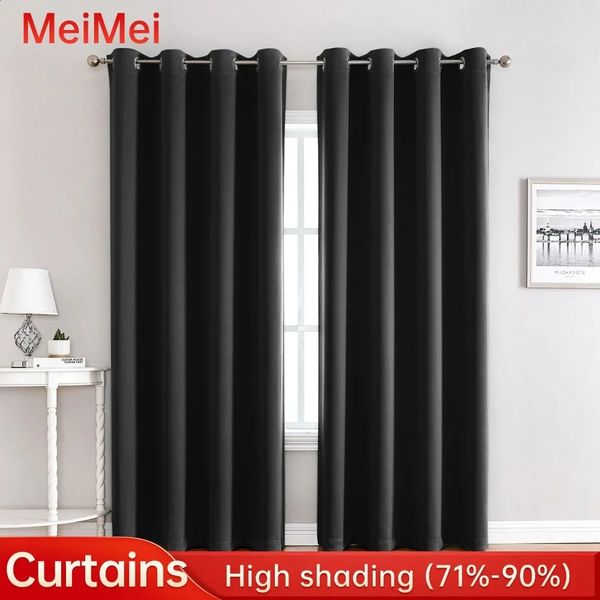 Modern Curtains Screen for Living Room High Shading Curtain 90% Blackout Bedroom Thick Blinds Drapes Door Bathroom 240722