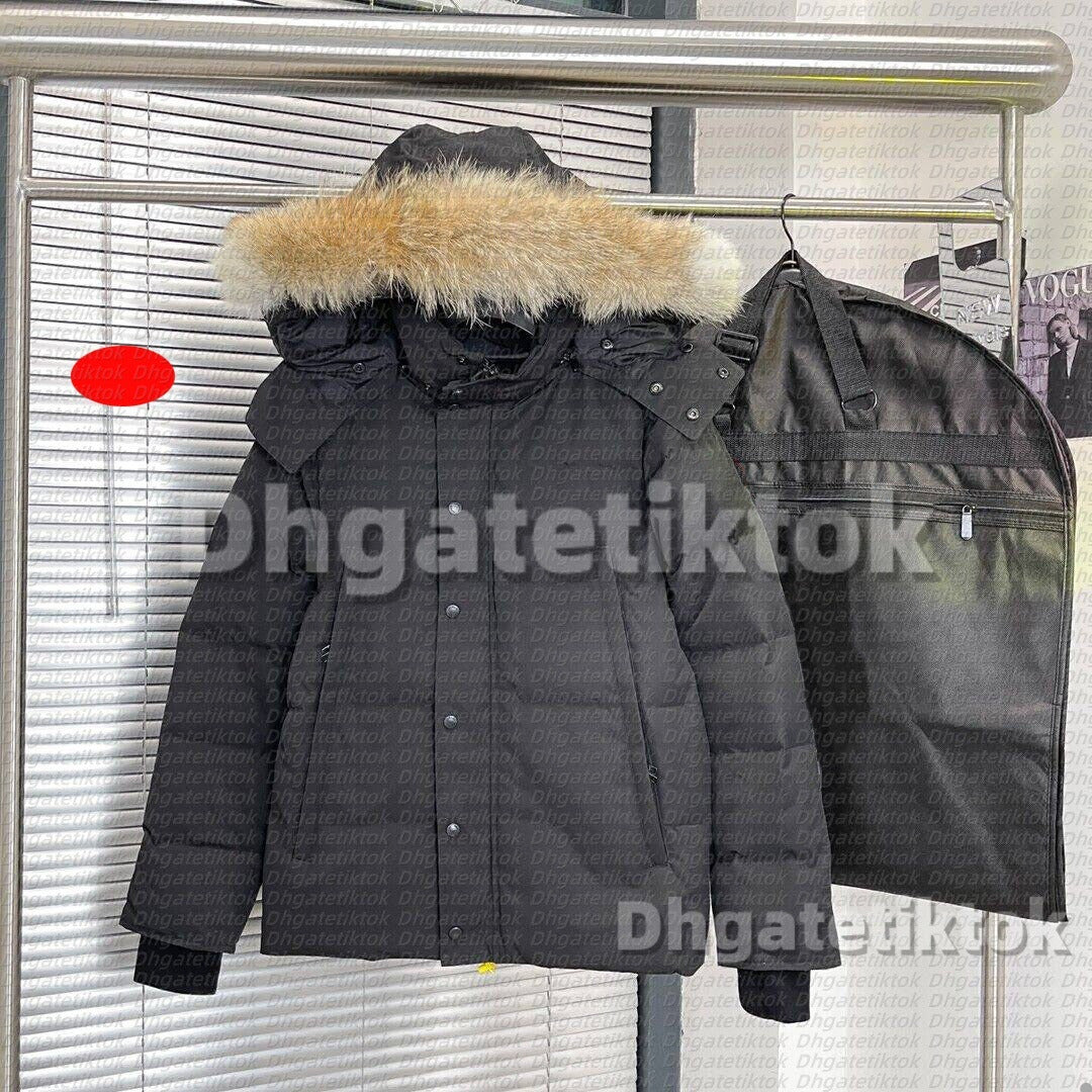 Men Puffer Jackets Designer Canada Real Wolf Fur Outdoor Wyndham Windbreaker Goosecoat Outerwear Hooded Fourrure Down Jackets Coat Luxury down jacke