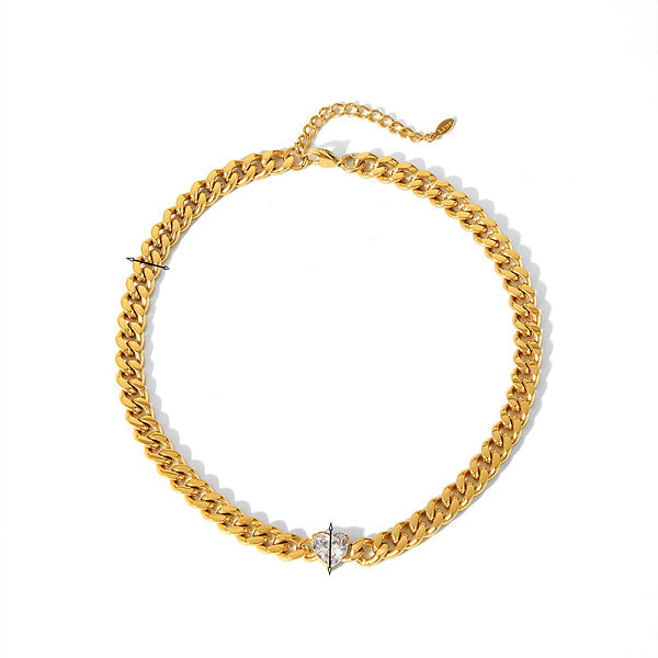 Collares colgantes de circonita cúbica transparente de acero inoxidable