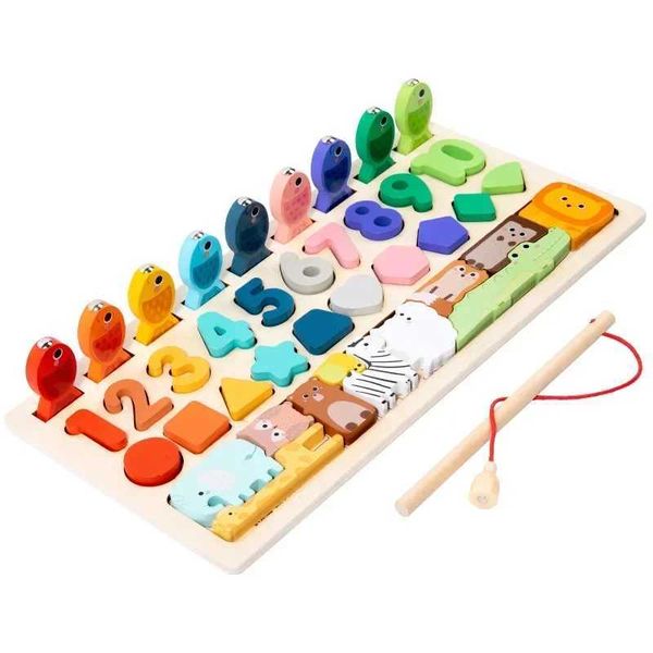 New Toddler Montessori Toys Shape Number MatchingFishing GameAnimal PuzzleTo Exercise Fine Motor Skills for Boys and Girls X250113
