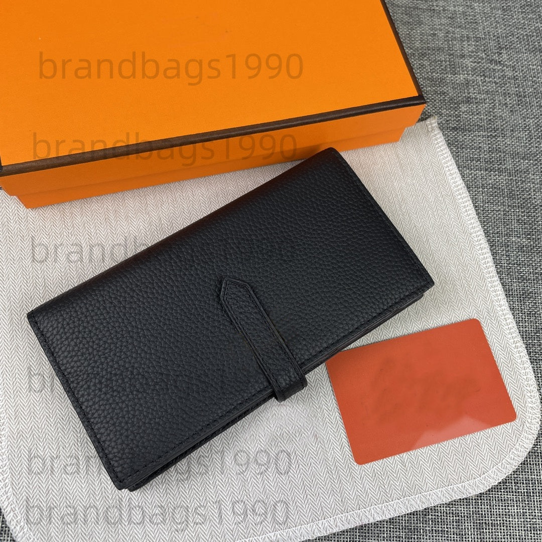 Designer Long Wallet Whole Genuine Leather Zipper Coin Bag Card holders fashion Cowskin wallet For lady woman With Box