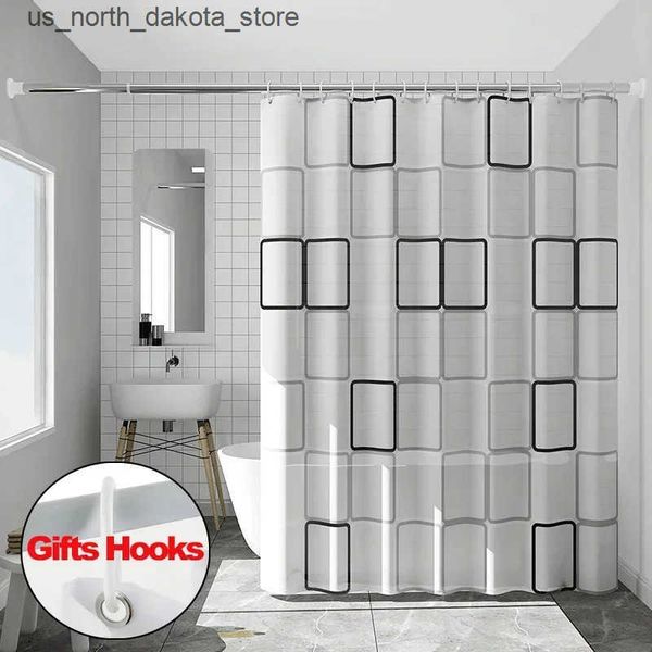 Shower Curtains Bathroom shower curtains with hooks waterproof and Mildew durable PE EVA self-produced fabric shower curtains J241205
