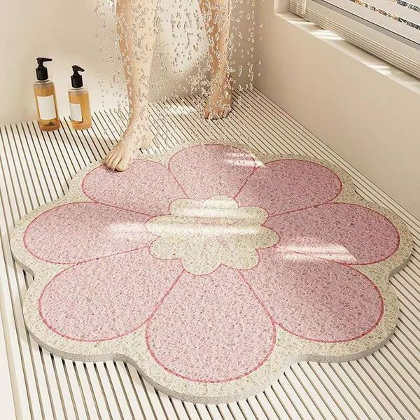 50x50cm Round wer PVC Quick Drying Rug Beautiful wer-shape Bathroom Bath Mat for Living Room R250206