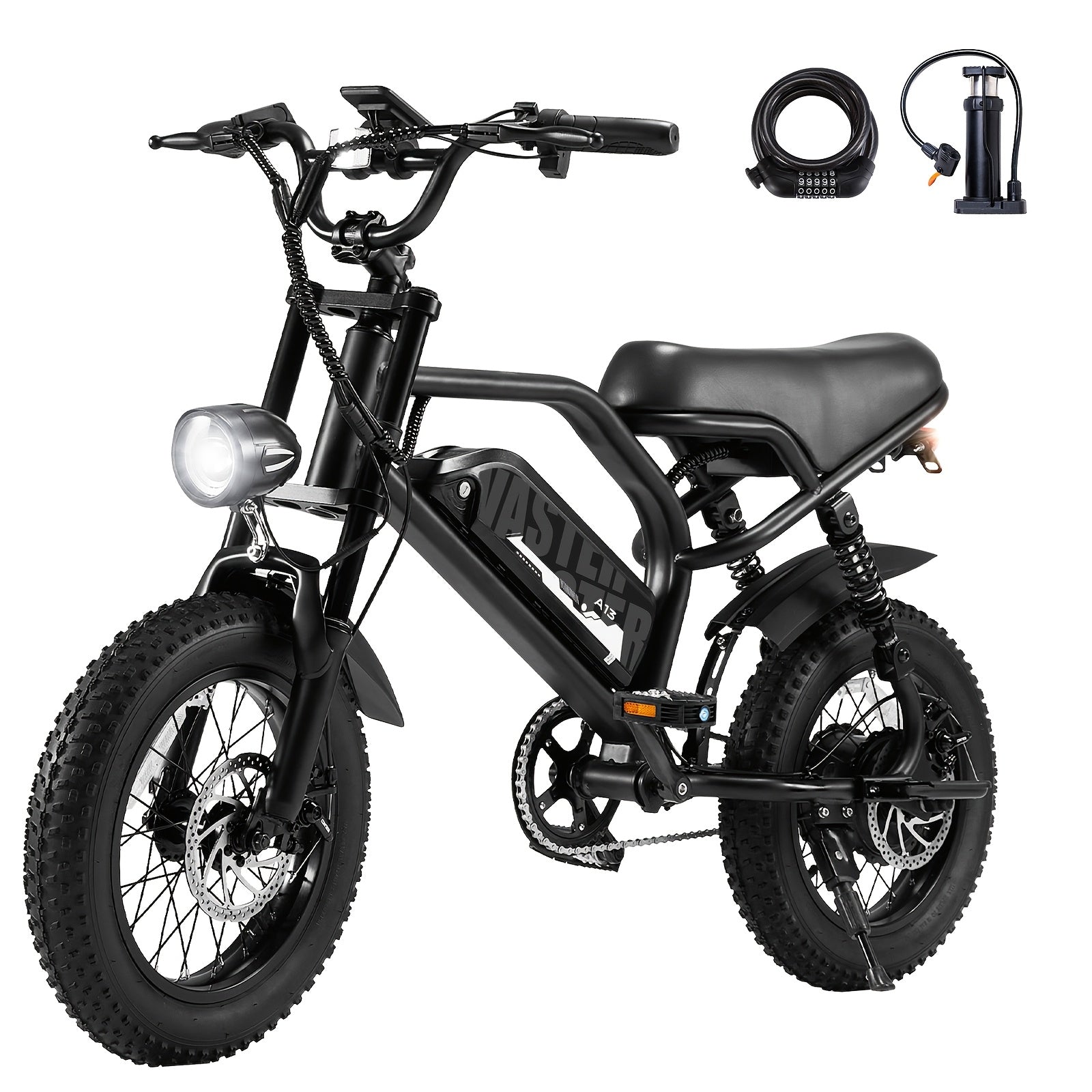TEMU Vdl A13 16" Tire Electric Bike For Teens & Adults - 500w 22mph E-bike With 45-mile Range, 36v-12.8ah Removable Battery, Brakes, Front Suspension