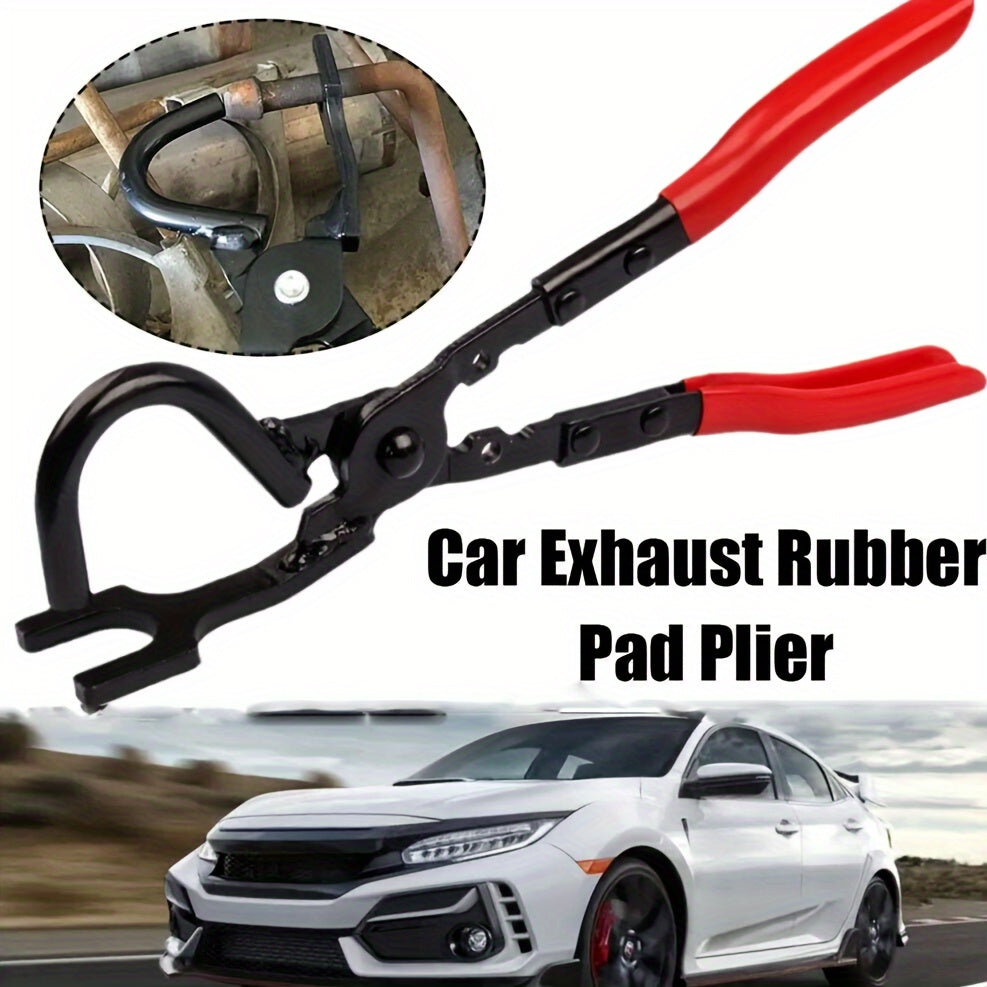 TEMU Heavy-duty Car Exhaust Rubber Pad Pliers With - Durable Metal Automotive Tool For Removal & Clamping, No Power Required
