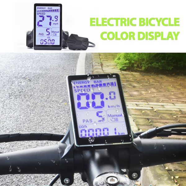 E Scooter LCD USB UART para Mountain Electric Bike ComputerParts M5 24V 36V 48V Bicicleta elétrica Exibição colorida