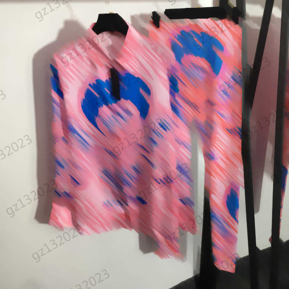 Womens Tracksuit Medusa Figure Abstract Letter Print Lapel Long Sleeve Shirt Elastic Breathable Fabric Tight Pants Fashion Casual Women Clothing