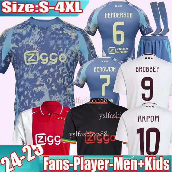 S-4XL 24 25 BROBBEY Amsterdam Soccer Jerseys Kids Kit 2024 2025 BERGWIJN Home Away 3rd Fourth Football Shirts AKPOM TAYLOR SOSA CRUYFF FORBS