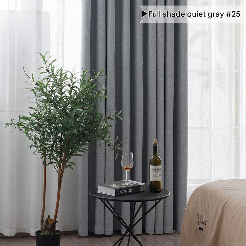 A851 Japanese style cotton and linen blackout curtain sun protection and heat insulation living room bedroom balcony office study restaurant finishe