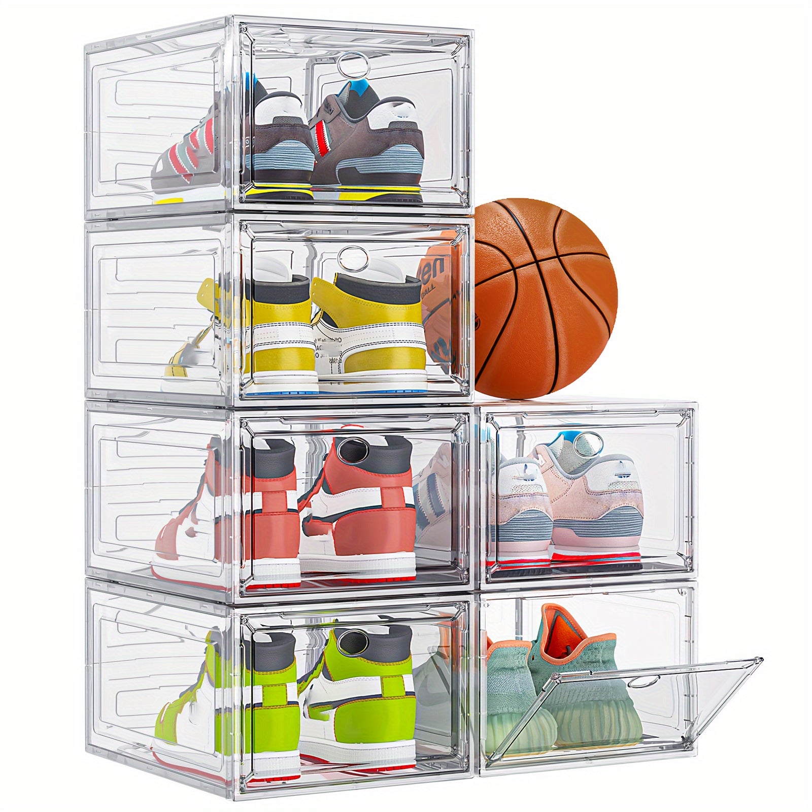 TEMU Clear Plastic Stackable Storage Box Storage Box Suitable For Closet, Shoe Display Case, Sneaker Storage Box, Shoe Rack
