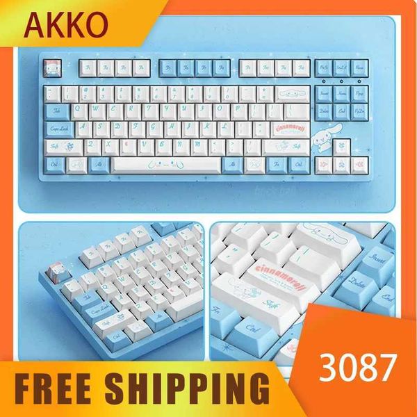 AKKO 3087 Mechanical Keyboard Cinnamoroll 3108 Usb Wired Keyboard Keycaps Custom Gamer Keyboard For Gamer Computer GiftCL240709