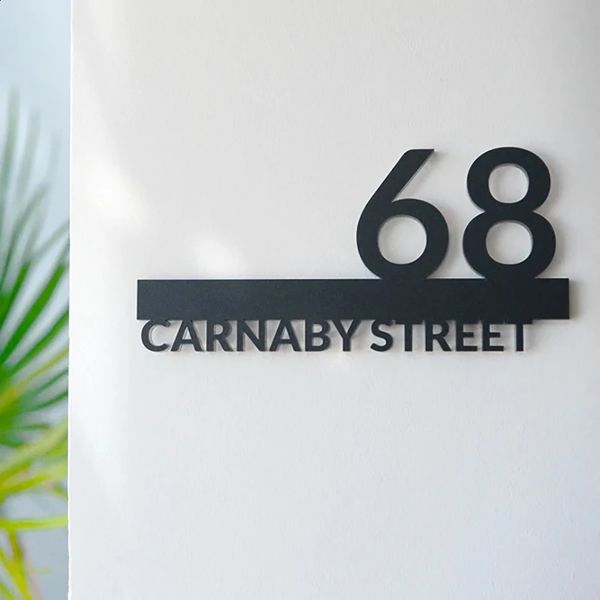 Custom Acrylic Doorplate Outdoor House Number Address Waterproof Plates Alphanumeric Plaque House Street Number Letter Sign 240823